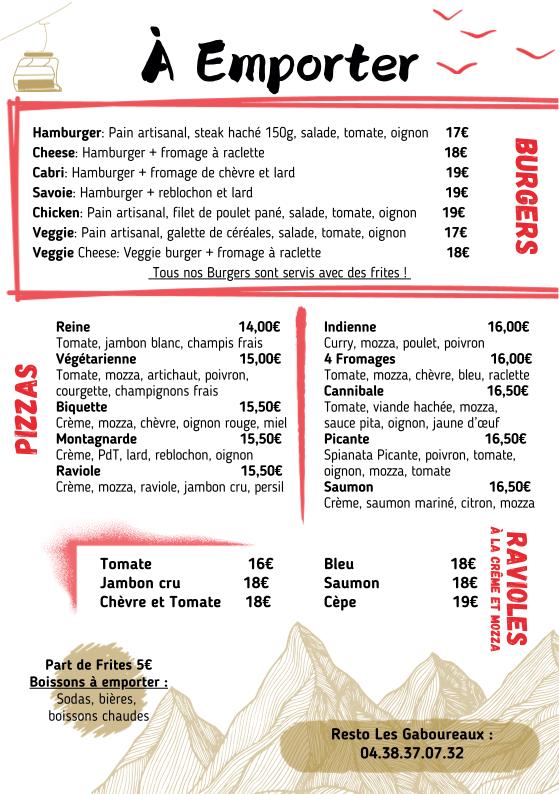 Restaurant Les Gaboureaux - Menu Image 4